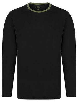 Payden 2pc Long Sleeve Cotton Loungewear Pyjama Set in Jet Black - Tokyo Laundry
