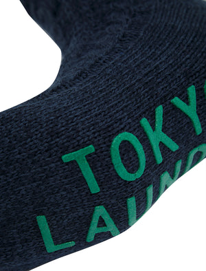 Scoresby Borg Lined Chunky Cable Knit Slipper Socks in Shady Glade Green - Tokyo Laundry