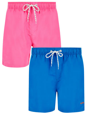 Stratum Classic (2 Pack) Swim Shorts in Directoire Blue / Pink Carnation - Tokyo Laundry