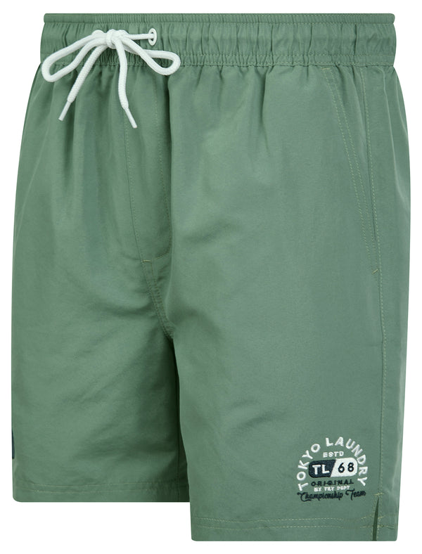 Satria Microfibre Twill Swim Shorts in Sea Spray Green - Tokyo Laundry