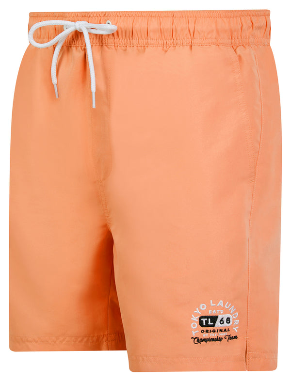 Satria Microfibre Twill Swim Shorts in Shrimp Pink - Tokyo Laundry