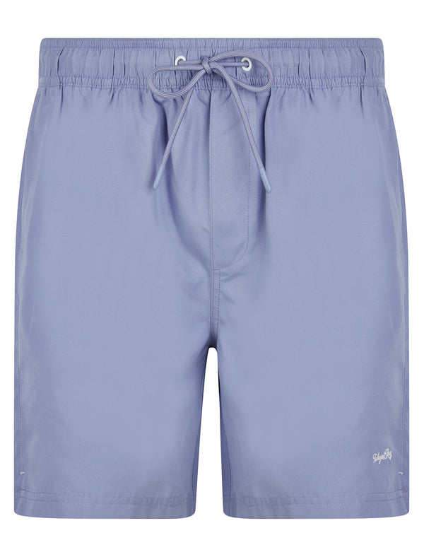 Namaste 4 Microfibre Twill Swim Shorts with Mesh Lining in Purple Impression - Tokyo Laundry