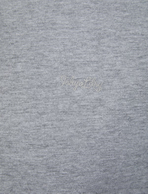 Landers Long Sleeve Cotton Jersey Polo Shirt in Light Grey Marl - Tokyo Laundry
