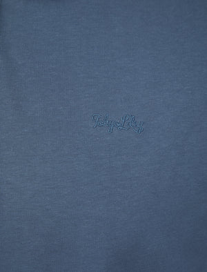 Landers Long Sleeve Cotton Jersey Polo Shirt in Vintage Indigo - Tokyo Laundry