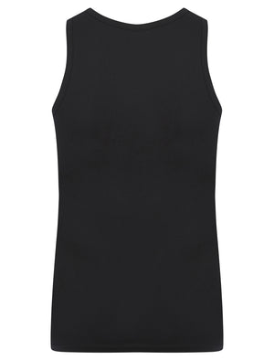 Albacore (3-Pack) Jersey Cotton Sleeveless Vest Tops in Sky Captain Navy / Light Grey Marl / Jet Black - Tokyo Laundry