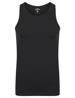 Albacore (3-Pack) Jersey Cotton Sleeveless Vest Tops in Sky Captain Navy / Light Grey Marl / Jet Black - Tokyo Laundry