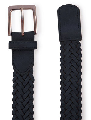 Vollgrava Woven Braided Faux Leather Belt In Navy - Tokyo Laundry