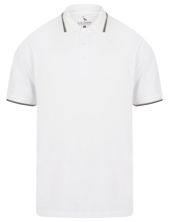 Ravi 3 Pack 100% Cotton Pique Polo Shirt in Navy / Jet Black / Optic W ...