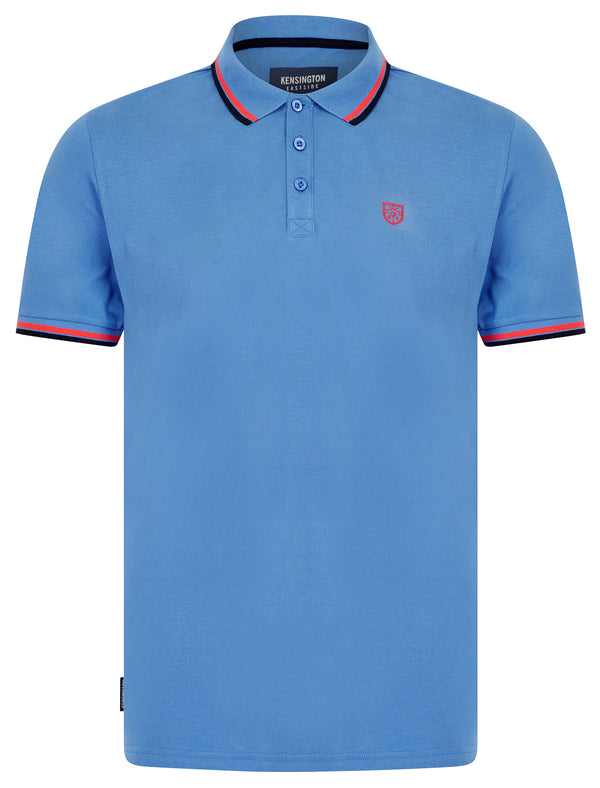 Saints Cotton Pique Polo Shirt in Blue Yonder - Kensington Eastside