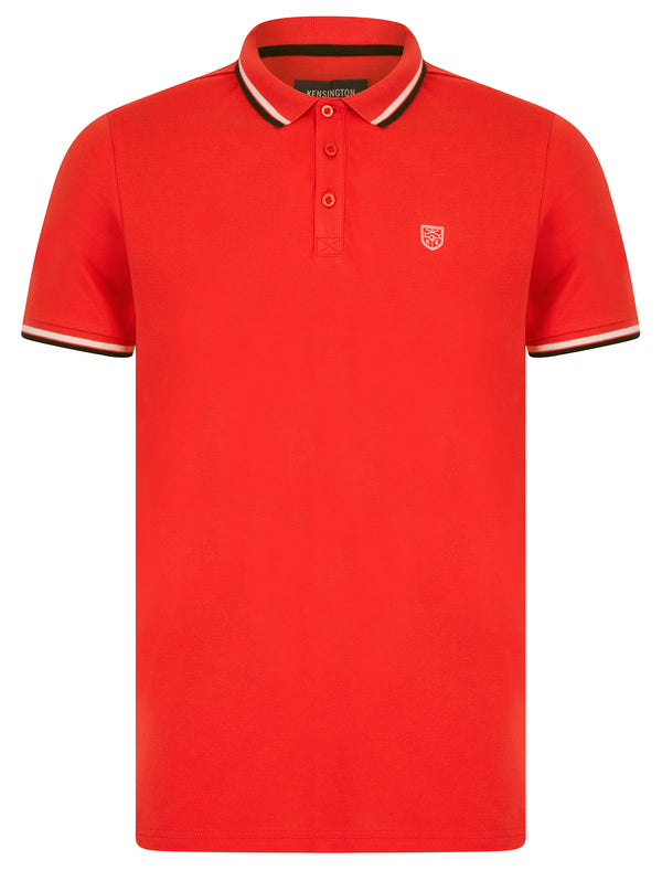 Saints Cotton Pique Polo Shirt in Cayenne - Kensington Eastside