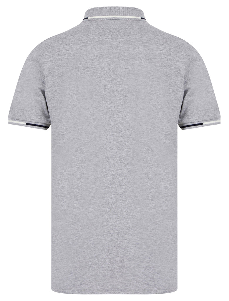 Tyers 2 Cotton Jersey Polo Shirt with Chest Pocket in Light Grey Marl ...