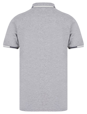 Tyers 2 Cotton Jersey Polo Shirt with Chest Pocket in Light Grey Marl - Kensington Eastside
