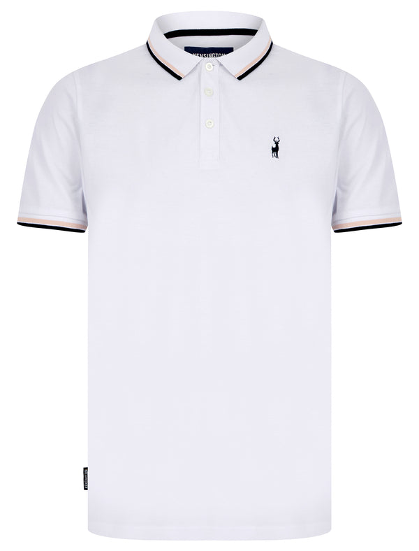 Underwood 2 Cotton Pique Polo Shirt in Bright White - Kensington Eastside