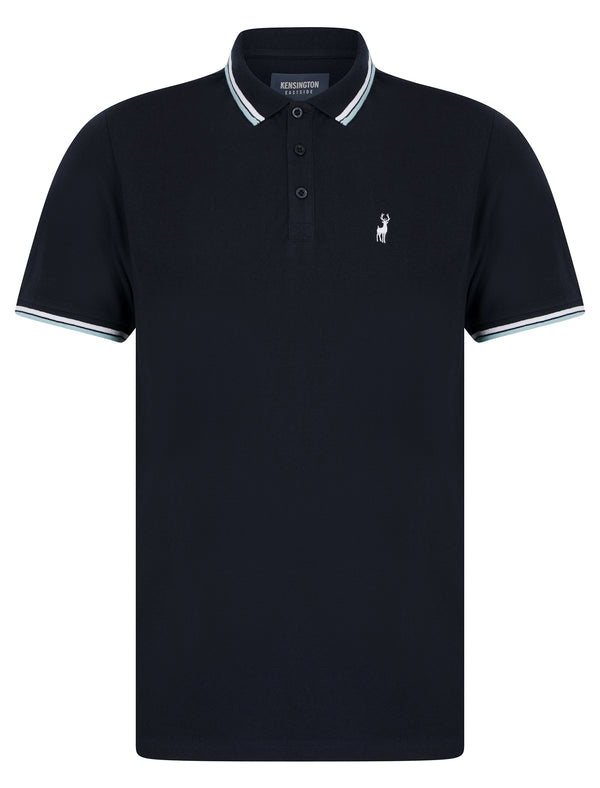 Underwood 2 Cotton Pique Polo Shirt in Sky Captain Navy - Kensington Eastside