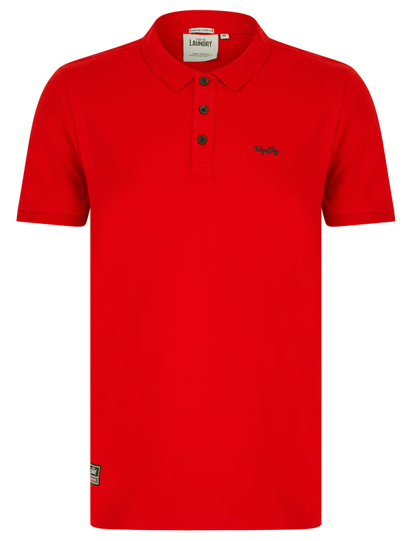 Mortimer 2 Signature Cotton Pique Polo Shirt in Barados Cherry - Tokyo Laundry