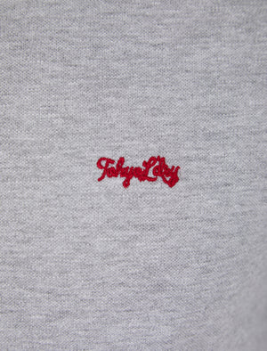 Mortimer 2 Signature Cotton Pique Polo Shirt in Light Grey Marl - Tokyo Laundry