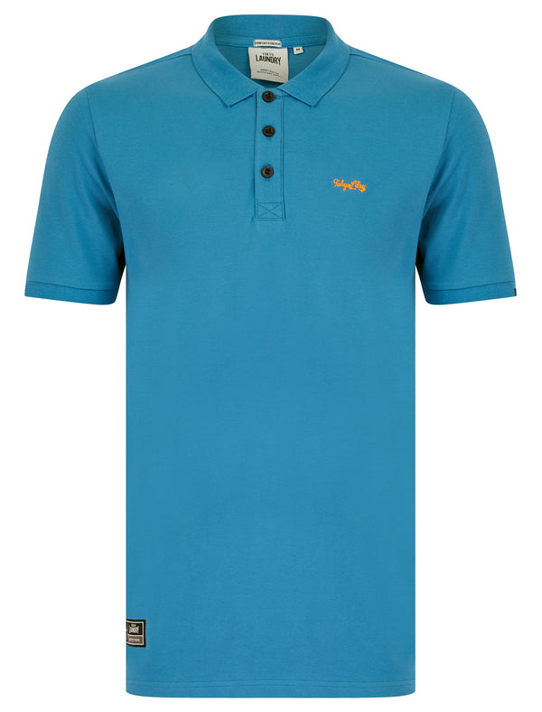 Mortimer 2 Signature Cotton Pique Polo Shirt in Sea Of Belize - Tokyo Laundry