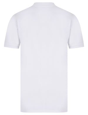 Reeves (2 Pack) Signature Cotton Pique Polo Shirt in Sea Of Belize / Optic White - Tokyo Laundry