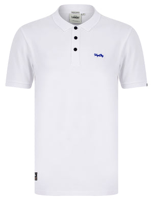 Reeves (2 Pack) Signature Cotton Pique Polo Shirt in Sea Of Belize / Optic White - Tokyo Laundry