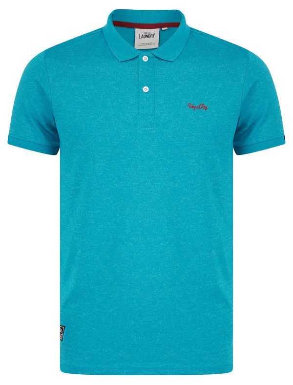 Kieran 2 Grindle Cotton Blend Jersey Polo Shirt in Sea Grindle - Tokyo Laundry