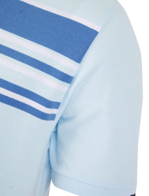 Hayden Yarn Dyed Stripe Cotton Pique Polo Shirt in Ice Water - Tokyo Laundry