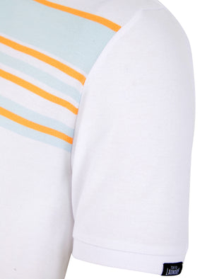 Hayden Yarn Dyed Stripe Cotton Pique Polo Shirt in Optic White - Tokyo Laundry