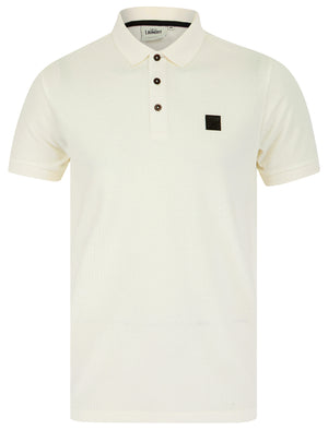 Jaxon Cotton Rich Textured Weave Polo Shirt in Off White - Tokyo Laundry