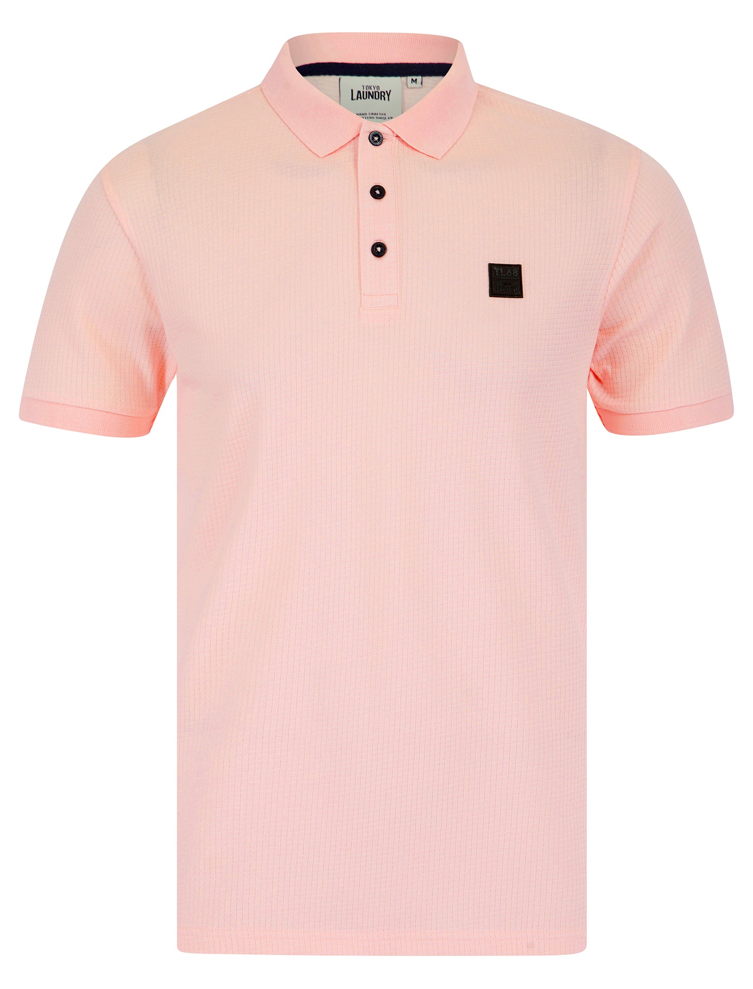 Jaxon Cotton Rich Textured Weave Polo Shirt in Pinkesque - Tokyo