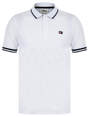 Casson Cotton Pique Polo Shirt in Optic White - Tokyo Laundry