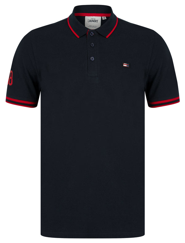 Casson Cotton Pique Polo Shirt in Sky Captain Navy - Tokyo Laundry