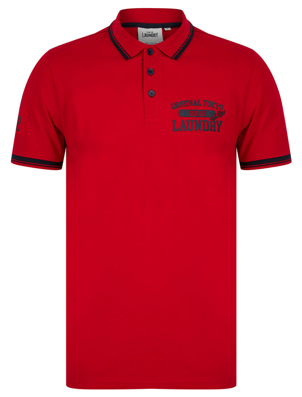Fotos Cotton Pique Polo Shirt in Barados Cherry - Tokyo Laundry