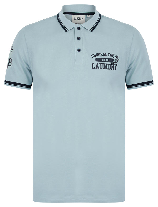 Fotos Cotton Pique Polo Shirt in Celestial Blue - Tokyo Laundry