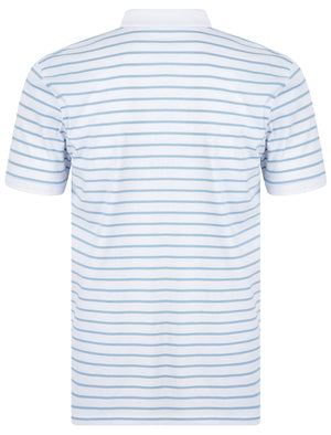 Tonic Yarn Dyed Stripe Jersey Cotton Polo Shirt in Optic White - Tokyo Laundry