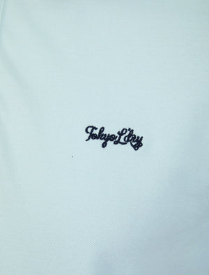 Sonik Cotton Pique Polo Shirt with Tipping in Ice Water - Tokyo Laundry