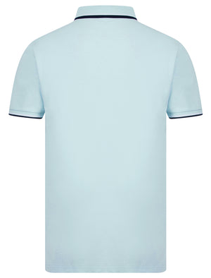 Sonik Cotton Pique Polo Shirt with Tipping in Ice Water - Tokyo Laundry