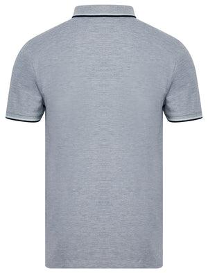 Sonik Cotton Pique Polo Shirt with Tipping in Light Grey Marl - Tokyo Laundry