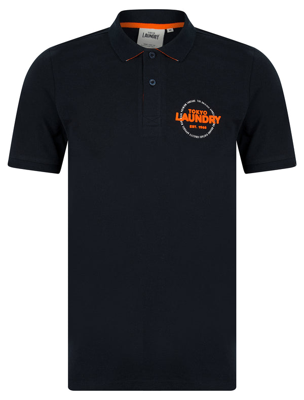 Kairo Cotton Pique Polo Shirt in Sky Captain Navy - Tokyo Laundry