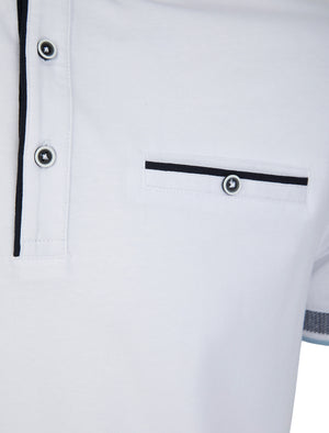 Wilmot Stretch Cotton Jersey Button Down Collar Polo Shirt in Bright White - Kensington Eastside