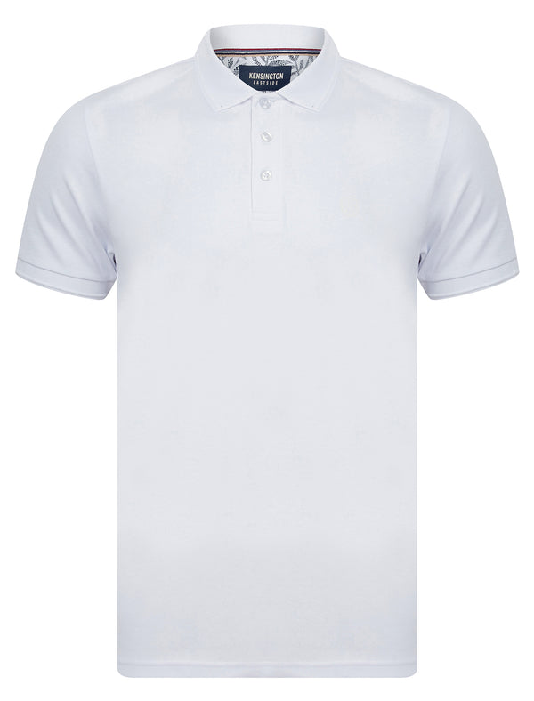Dock Cotton Rich Jersey Polo Shirt in Bright White Marl - Kensington Eastside