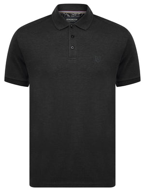 Dock Cotton Rich Jersey Polo Shirt in Jet Black Marl - Kensington Eastside