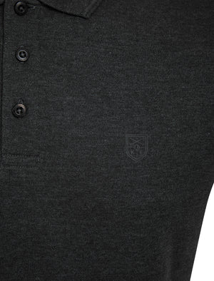 Dock Cotton Rich Jersey Polo Shirt in Jet Black Marl - Kensington Eastside