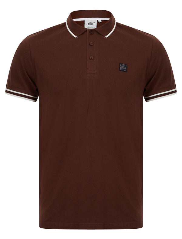 Gayle Classic Cotton Pique Polo Shirt in Rum Raisin - Tokyo Laundry
