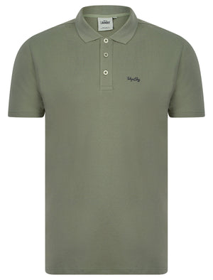 Andrius Cotton Pique Polo Shirt and Jogger Shorts Set in Forest Fog - Tokyo Laundry