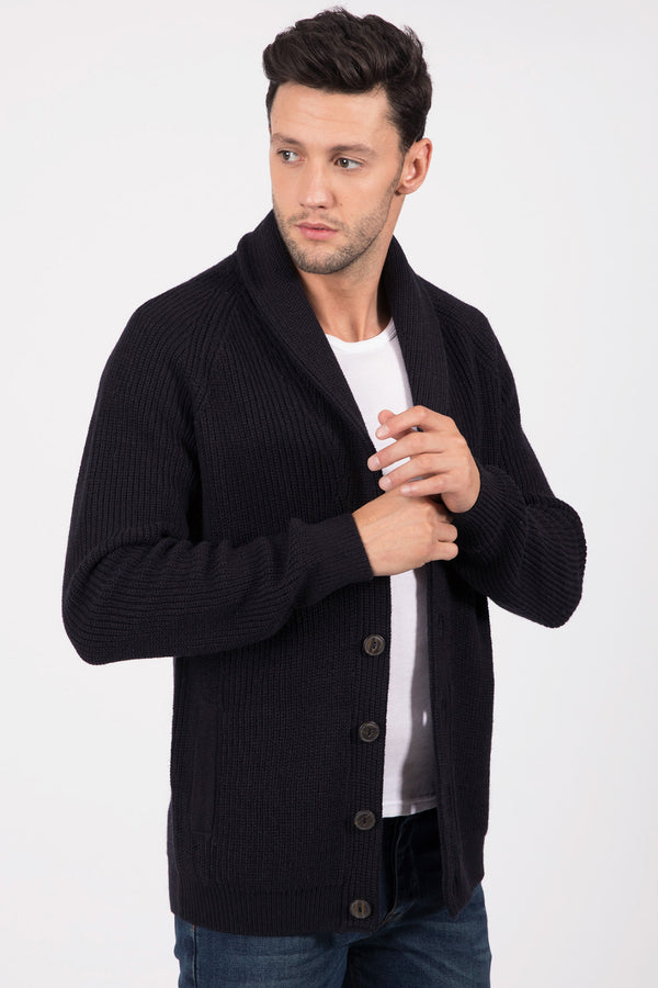Hatton 2 Soft Knit Shawl Neck Cardigan in Ink - Tokyo Laundry
