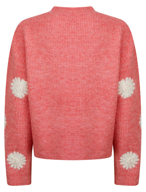 Gooseberry Women's Drop Shoulder Embroidered Crew Neck Rib Knit Jumper in Confetti - Amara Reya