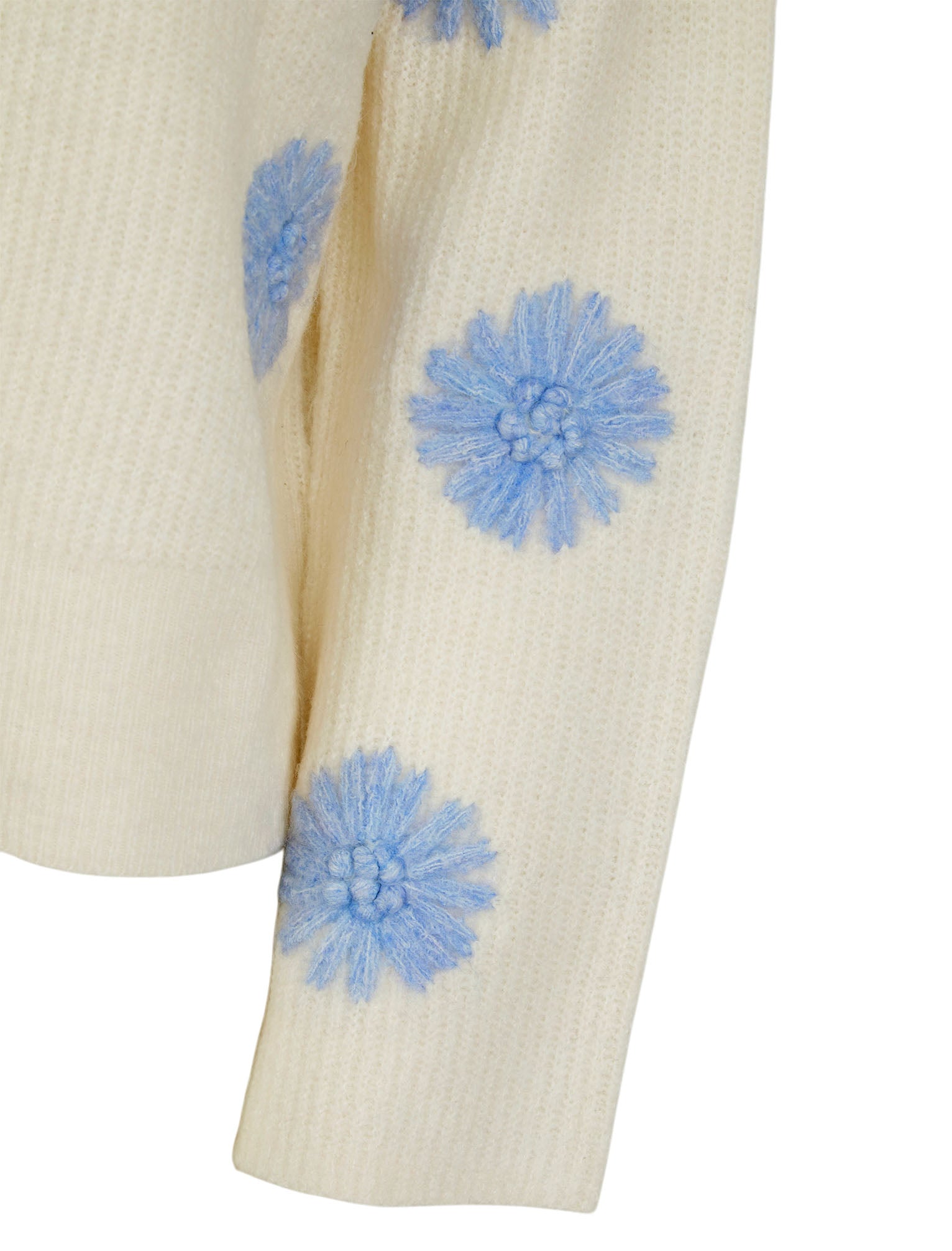 Strawflower Women's Drop Shoulder Embroidered V-Neck Rib Knit