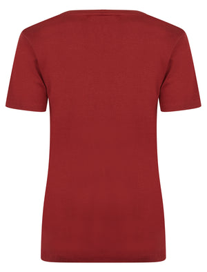 Katya Plain Crew Neck T-Shirt in Brick Red - Amara Reya