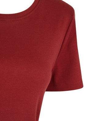 Katya Plain Crew Neck T-Shirt in Brick Red - Amara Reya