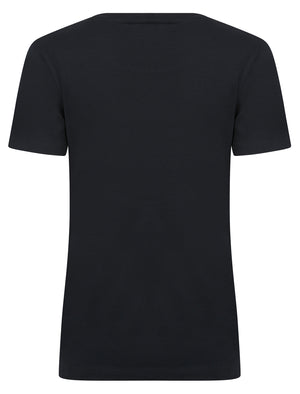 Katya Plain Crew Neck T-Shirt in Jet Black - Amara Reya