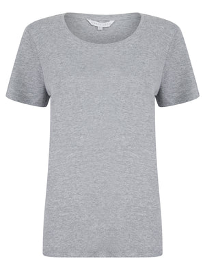 Katya Plain Crew Neck T-Shirt in Light Grey Marl - Amara Reya